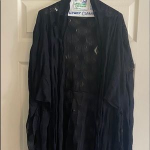 Black wrap jacket funky style down to knee length